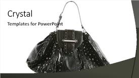  Presentation with black - Audience pleasing presentation consisting of black handbag with rivets isolated backdrop and a white colored foreground