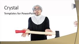  Presentation with nun - Presentation theme enhanced with black hawk - weird male nun with hatchet background and a white colored foreground