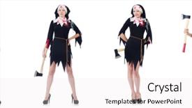 Presentation with nun - PPT layouts enhanced with black hawk - young beautiful nun with hatchet background and a white colored foreground
