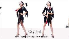  Presentation with nun - Amazing slide deck having black hawk - young beautiful nun with hatchet backdrop and a  colored foreground