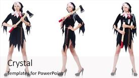  Presentation with nun - Cool new slides with black hawk - young beautiful nun with hatchet backdrop and a white colored foreground