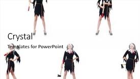  Presentation with nun - Theme enhanced with black hawk - young beautiful nun with hatchet background and a white colored foreground