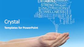  Presentation with health wellness - Amazing theme having black health text word cloud backdrop and a teal colored foreground