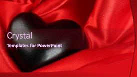  Presentation with fabric - Audience pleasing slides consisting of black-heart-on-fabric-background backdrop and a wine colored foreground