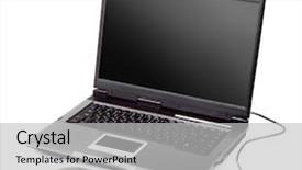  Presentation with black children computer - Slide set featuring black high-end laptop computer background and a light gray colored foreground