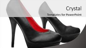  Presentation with pump - Slides with black high heels pump shoes background and a white colored foreground