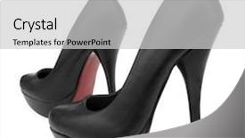  Presentation with pump - PPT layouts featuring black high heels pump shoes background and a light gray colored foreground