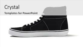  Presentation with canvas - Cool new PPT layouts with black high top canvas sneaker backdrop and a light gray colored foreground