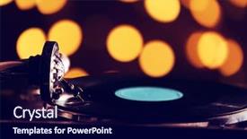  Presentation with black history - Presentation design featuring black history music - gramophone on bright blurred background background and a  colored foreground