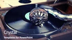  Presentation with black history - Audience pleasing slide set consisting of black history music - gramophone with a vinyl record backdrop and a  colored foreground