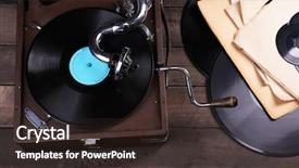  Presentation with gramophone - Audience pleasing PPT layouts consisting of black history music - gramophone with a vinyl record backdrop and a wine colored foreground