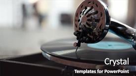  Presentation with gramophone - Presentation design having black history music - old gramophone closeup background and a  colored foreground