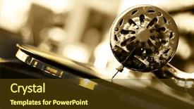  Presentation with black history - Cool new PPT layouts with black history music - old gramophone closeup backdrop and a tawny brown colored foreground