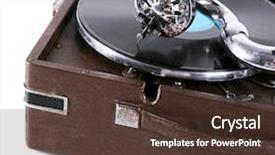  Presentation with gramophone - Beautiful PPT layouts featuring black history music - old gramophone isolated on white backdrop and a tawny brown colored foreground