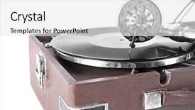  Presentation with gramophone - PPT layouts featuring black history music - old gramophone isolated on white background and a  colored foreground