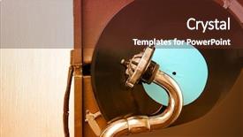  Presentation with gramophone - Beautiful presentation theme featuring black history music - old gramophone on white background backdrop and a tawny brown colored foreground