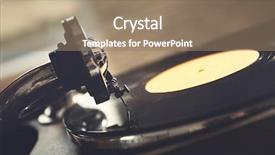  Presentation with gramophone - PPT theme consisting of black history music - old gramophone player closeup background and a coral colored foreground