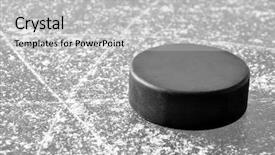  Presentation with puck - Colorful slides enhanced with black hockey puck on ice backdrop and a light gray colored foreground