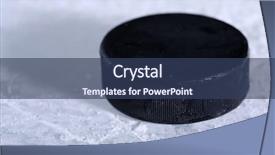  Presentation with hockey puck - Beautiful presentation design featuring black hockey puck on ice backdrop and a ocean colored foreground
