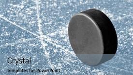  Presentation with puck - Colorful slide deck enhanced with black hockey puck on ice backdrop and a light blue colored foreground