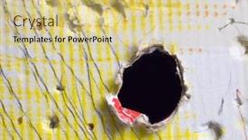  Presentation with black hole - Presentation theme enhanced with black hole in the colorful cardboard background and a soft green colored foreground