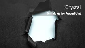  Presentation with black hole - Presentation theme consisting of black hole in the paper with torn sides background and a dark gray colored foreground