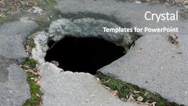  Presentation with black hole - Beautiful presentation theme featuring black hole on road backdrop and a gray colored foreground