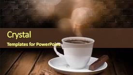  Presentation with hot and cold coffee cup - Slides consisting of black hot coffee cup background and a tawny brown colored foreground