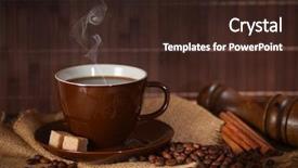  Presentation with hot chocolate - Colorful PPT layouts enhanced with black hot coffee cup with chocolate and cinnamon backdrop and a wine colored foreground