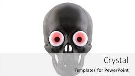  Presentation with skull - Presentation design featuring black-human-skull-with-red background and a  colored foreground