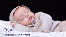  Presentation with newborn baby on his mothers and - Presentation theme featuring black humans - adorable newborn baby sleeping background and a sky blue colored foreground