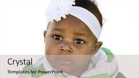  Presentation with cute baby - Colorful slide set enhanced with black humans - cute baby girl face isolated backdrop and a light gray colored foreground