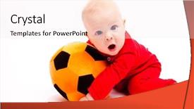  Presentation with wide - Presentation theme consisting of black humans - surprised soccer baby with his background and a sky blue colored foreground