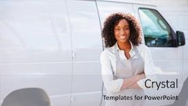  Presentation with arabian woman wearing hijab muslim - Amazing presentation theme having black humans - woman wearing apron standing backdrop and a light gray colored foreground