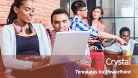  Presentation with indian team - Slide set having black indian and indonesian people background and a tawny brown colored foreground