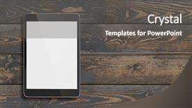  Presentation with ipad - Colorful PPT theme enhanced with black ipad with blank screen backdrop and a dark gray colored foreground