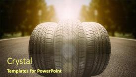  Presentation with black road - PPT theme with black-isolation-rubber-tire background and a tawny brown colored foreground