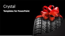  Presentation with tire - Theme having black-isolation-rubber-tire background and a black colored foreground