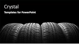  Presentation with tire - Audience pleasing presentation theme consisting of black-isolation-rubber-tire backdrop and a black colored foreground