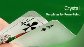  Presentation with blackjack - Presentation theme consisting of black jack - blackjack on green felt background and a forest green colored foreground