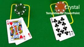  Presentation with poker chips - Cool new PPT theme with black jack - cards and poker chips backdrop and a  colored foreground