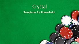  Presentation with casino black jack - Slides consisting of black jack - casino chips on a green background and a dark gray colored foreground