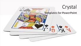  Presentation with black jack - Cool new slide set with black jack - four aces isolated backdrop and a white colored foreground
