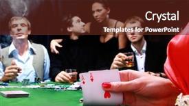  Presentation with poker - Colorful PPT layouts enhanced with black jack - group of sinister poker players backdrop and a tawny brown colored foreground