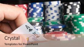  Presentation with ace of spades - Audience pleasing slide set consisting of black jack - king and ace of clubs backdrop and a coral colored foreground