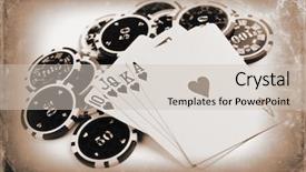  Presentation with black jack - Amazing theme having black jack - photo shot of vintage poker backdrop and a soft green colored foreground