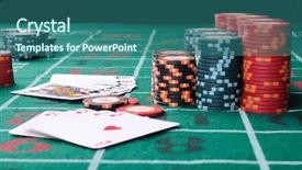  Presentation with poker chips - Beautiful slide deck featuring black jack - place a poker player chips backdrop and a ocean colored foreground