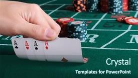  Presentation with deck of playing cards - Beautiful presentation featuring black jack - place a poker player chips backdrop and a  colored foreground