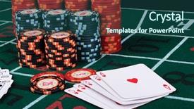  Presentation with poker chips - Slides featuring black jack - place a poker player chips background and a ocean colored foreground