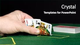  Presentation with black jack - Slides consisting of black jack player holding background and a black colored foreground